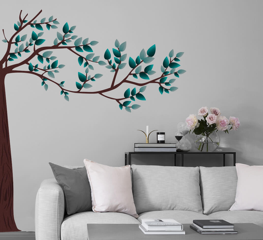  Sticker  arbre  fleuri vert TABLEAU POSTER Casablanca