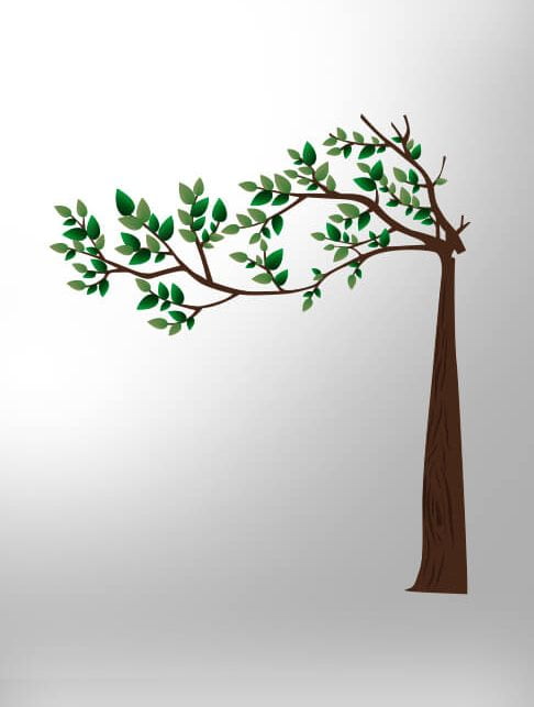 Sticker arbre fleuri vert