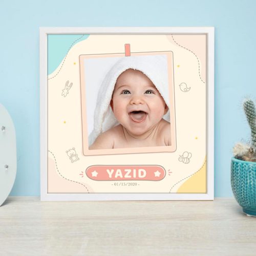 Cadre photo blanc pour bébé